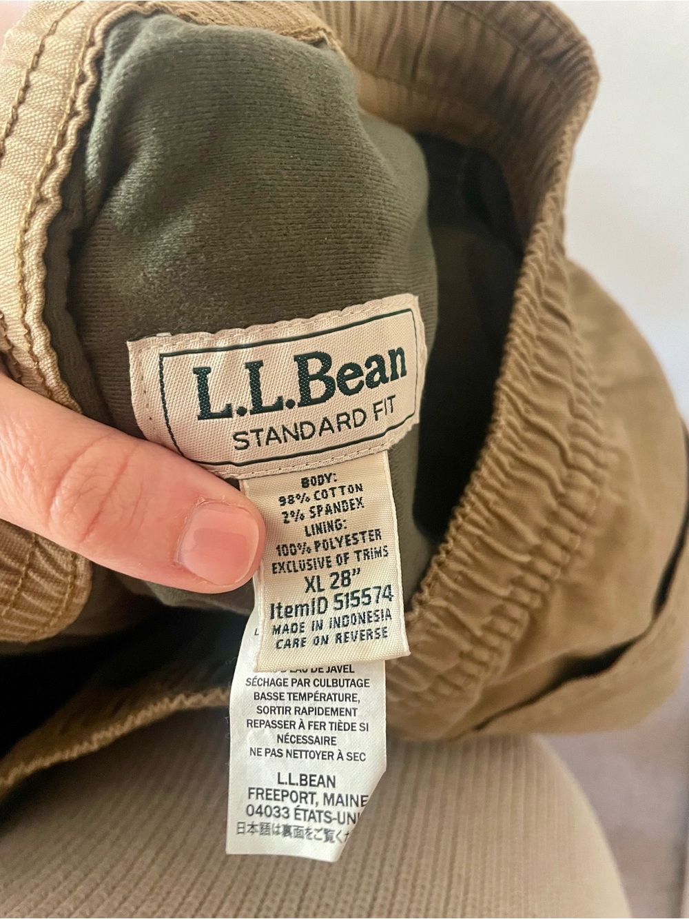 L.L. Bean Men's Khaki Canvas Pants SZ XL - Picture 6 of 8